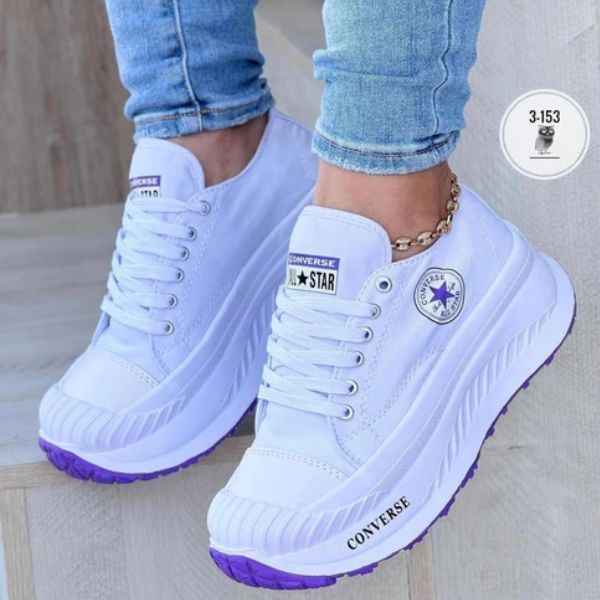 Tenis Converse blanco - lila